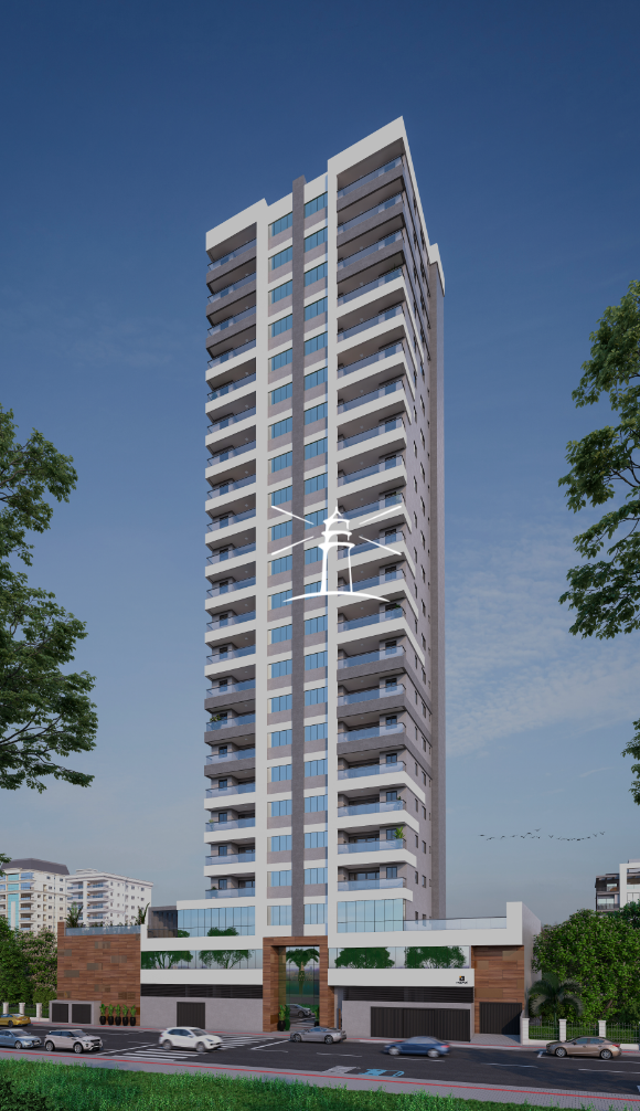 a imagem contém a fachada do prédio do residencial ilha do mel modelado em 3d